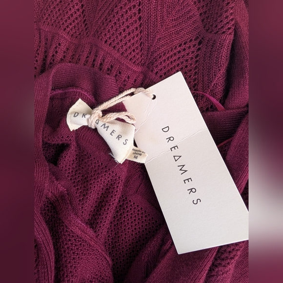 NWT DREAMERS Burgundy Cardigan  Size Medium - Picture 14 of 15